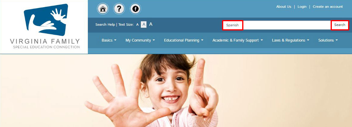 Screenshot of VA Family Search Section