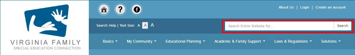 Screenshot of VA Family Search Section